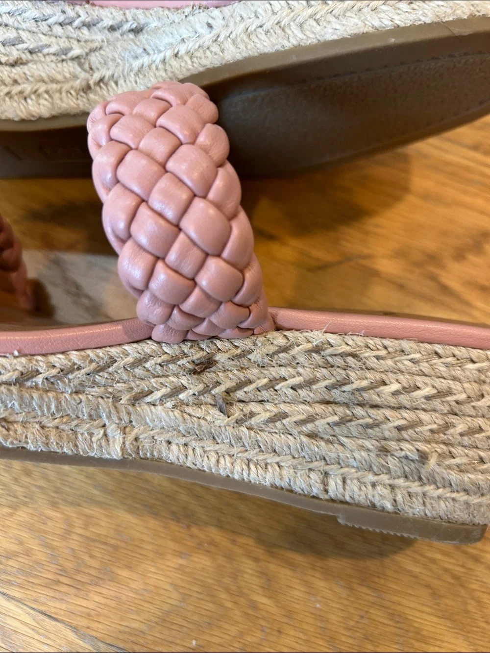 White Mountain Blush Braided Double-Strap Slide Sandals
